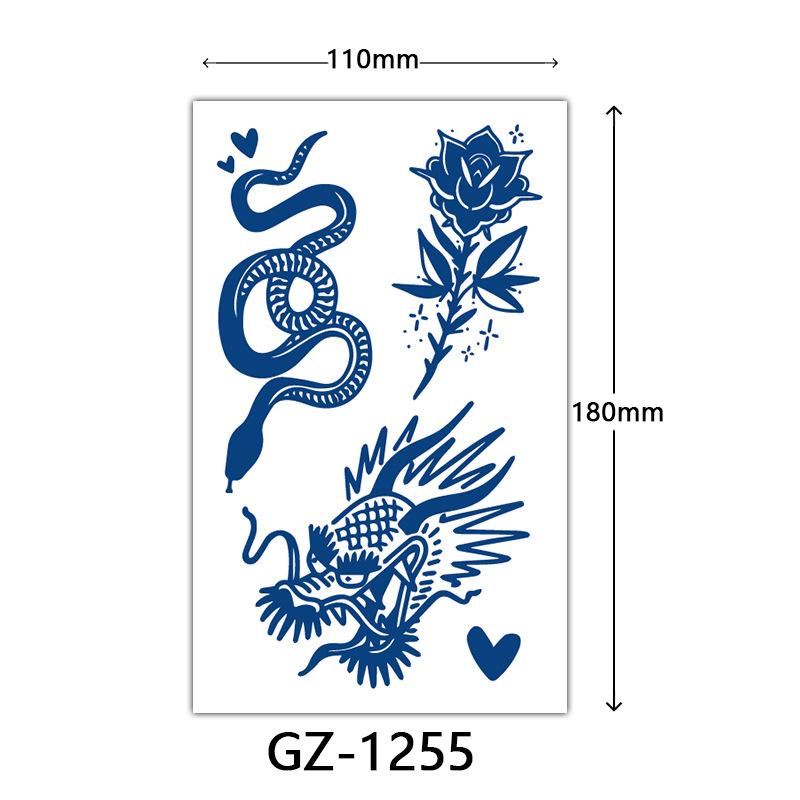 Herbal Tattoo Stickers, Juice Tattoo Stickers, Semi-Permanent English Letter Tattoo Stickers Tattoo