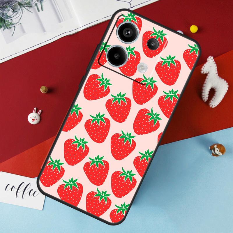 Cute Strawberry Case For Xiaomi Redmi Note 14 12 11 10 13 Pro 15 Pro Plus Redmi 15 14C 10C 12C 13C 15C Cover