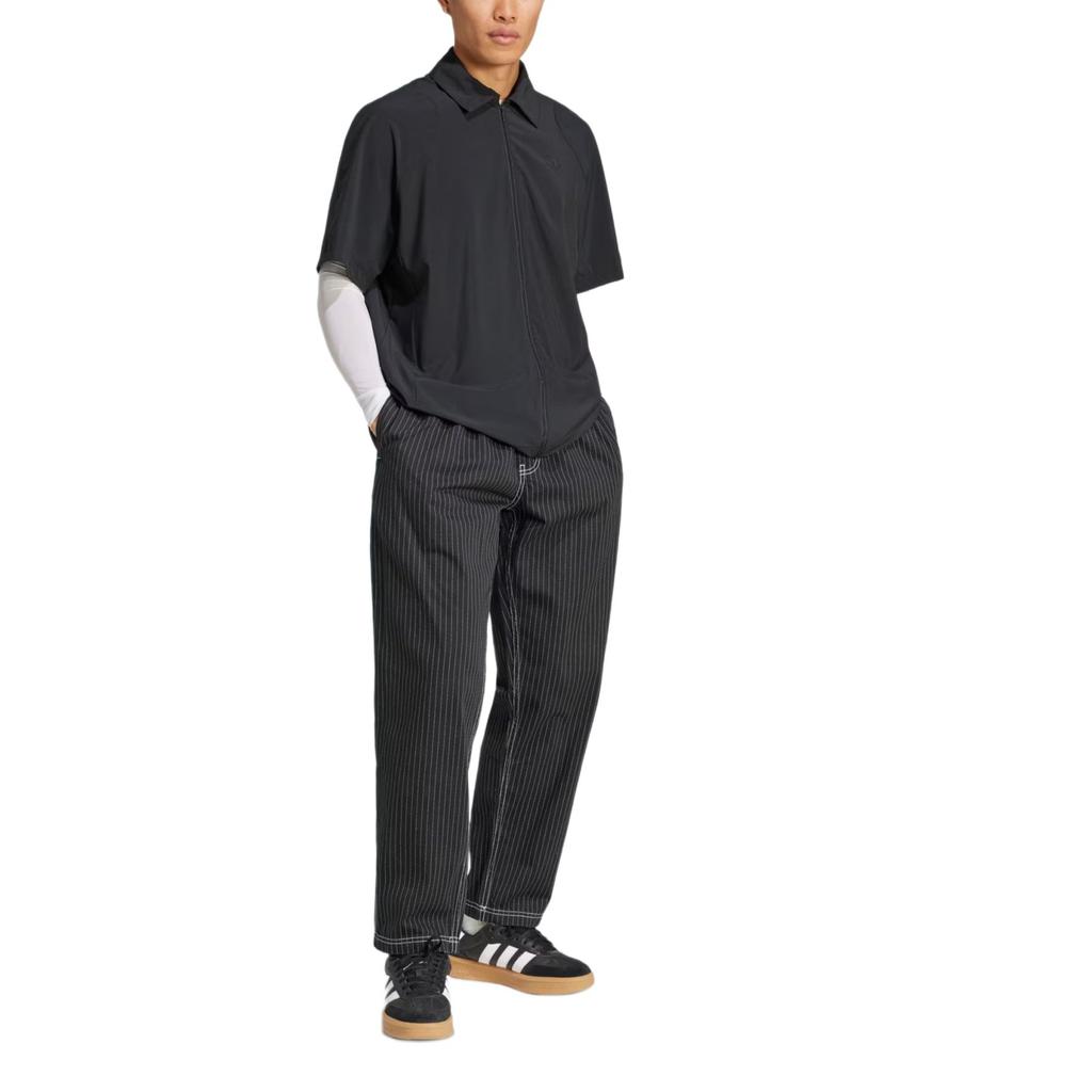 adidas Originals Wabash Comfortable Breathable Loose Fit Mid Waist Casual Pants Men Bottoms Black JP4489