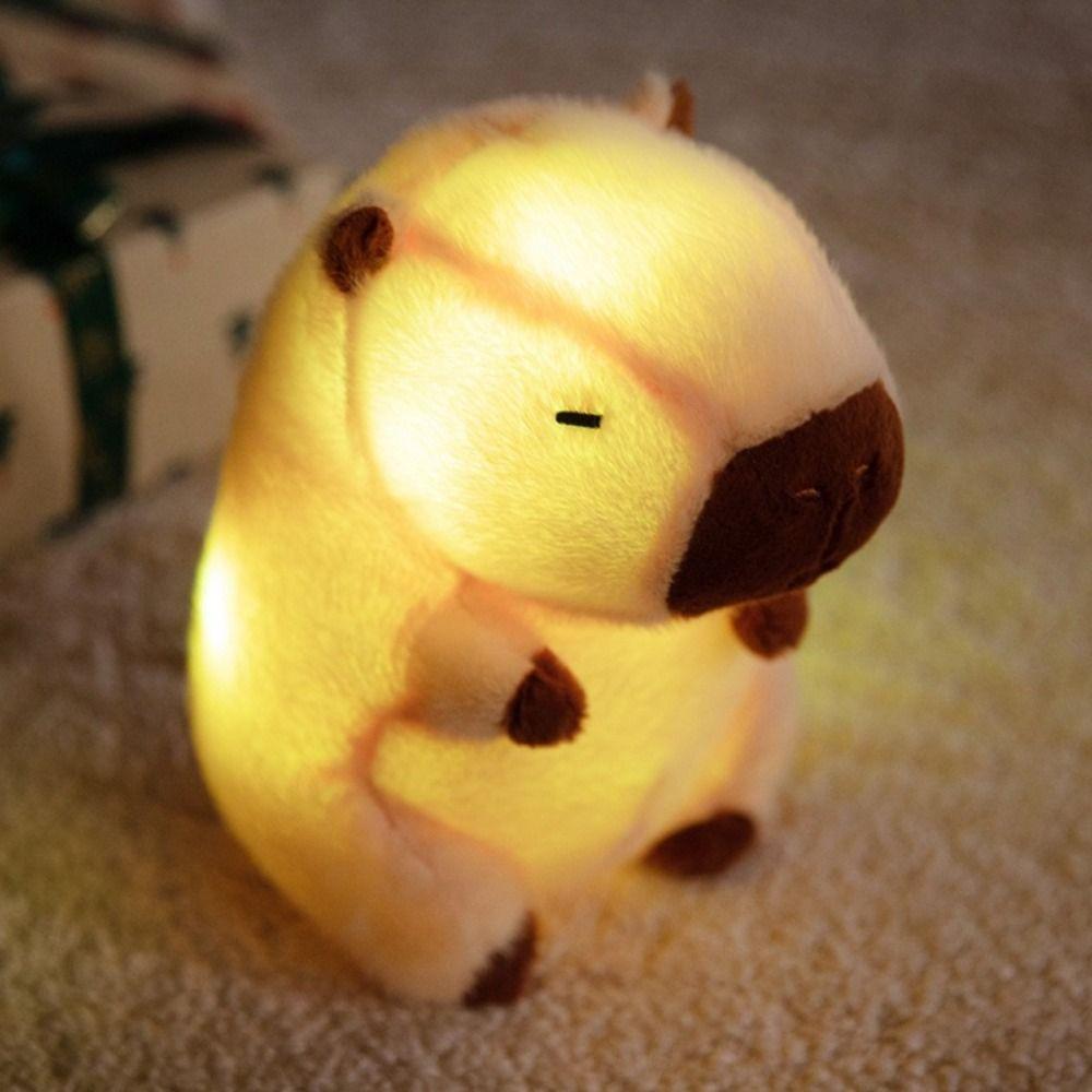 Fluffy Texture LED Capybara Stuffed Animal Luminous Cartoon Capybara Doll  Christmas Gift