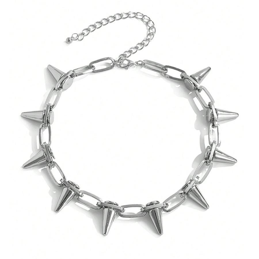 Vintage Punk Alloy Rivet Bullet Necklace for Women