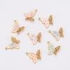 Wholesale 4Pcs/lot Crystal Butterfly Charms Stainless Steel Colorful Enamel Animal Pendant for DIY Necklace Making Supplies