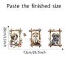 Cartoon Cat Dog Triptych Frame Wall Sticker Set Self-Adhesive for Kids Bedroom Wall Decoration