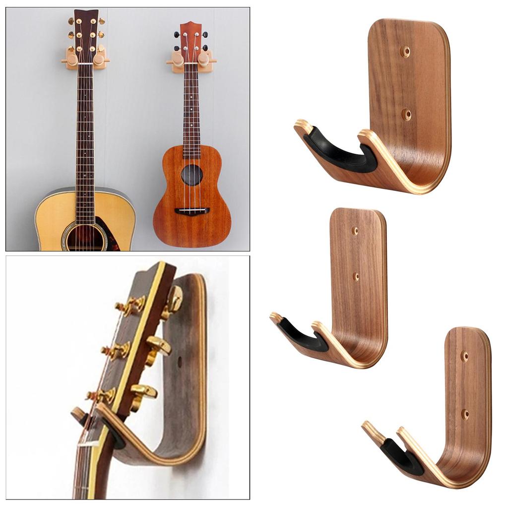 Elegantní dřevěný nástěnný háček organizér pro hudební nástroje - Jednoduchá instalace, Ne