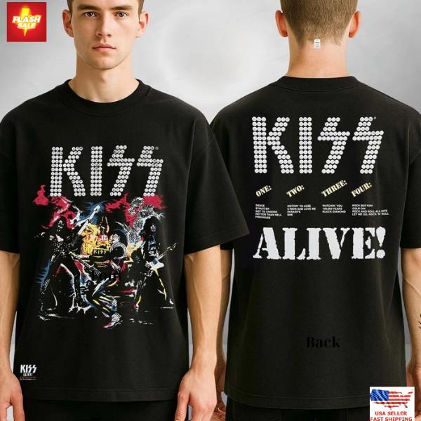 Kiss ALIVE Список треков Двусторонний унисекс футболка Унисекс футболка L