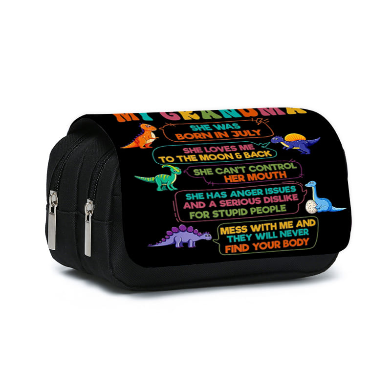 Dinosaur Print Double Layered Flip Pen Case for Boy and Girls Best Gifts 3D Cartoon School Supplies Pencil Bags for Children