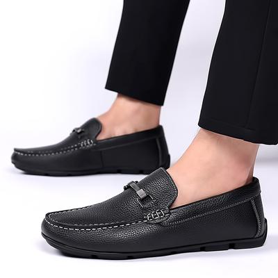 Moda 2024 Prawdziwa Skóra Buty Codzienne Włoskie Męskie Mokasyny Slip-on Oddychające Męskie Buty do Jazdy Codzienne Biurowe Formalne Buty