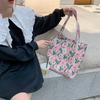 1 niche retro flower crossbody canvas bag casual shoulder bag literary portable tote