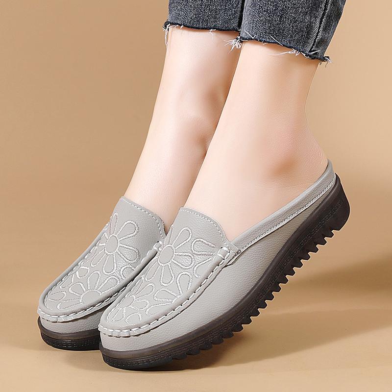 Women Slippers 2025 Spring New Casual Half-slip Shoes Ladies Slip on Closed Toe Sandals Zapatos De Mujer Women's Slingback Shoes