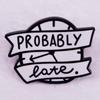 "Might Be Late" White Clock Brooch Badge