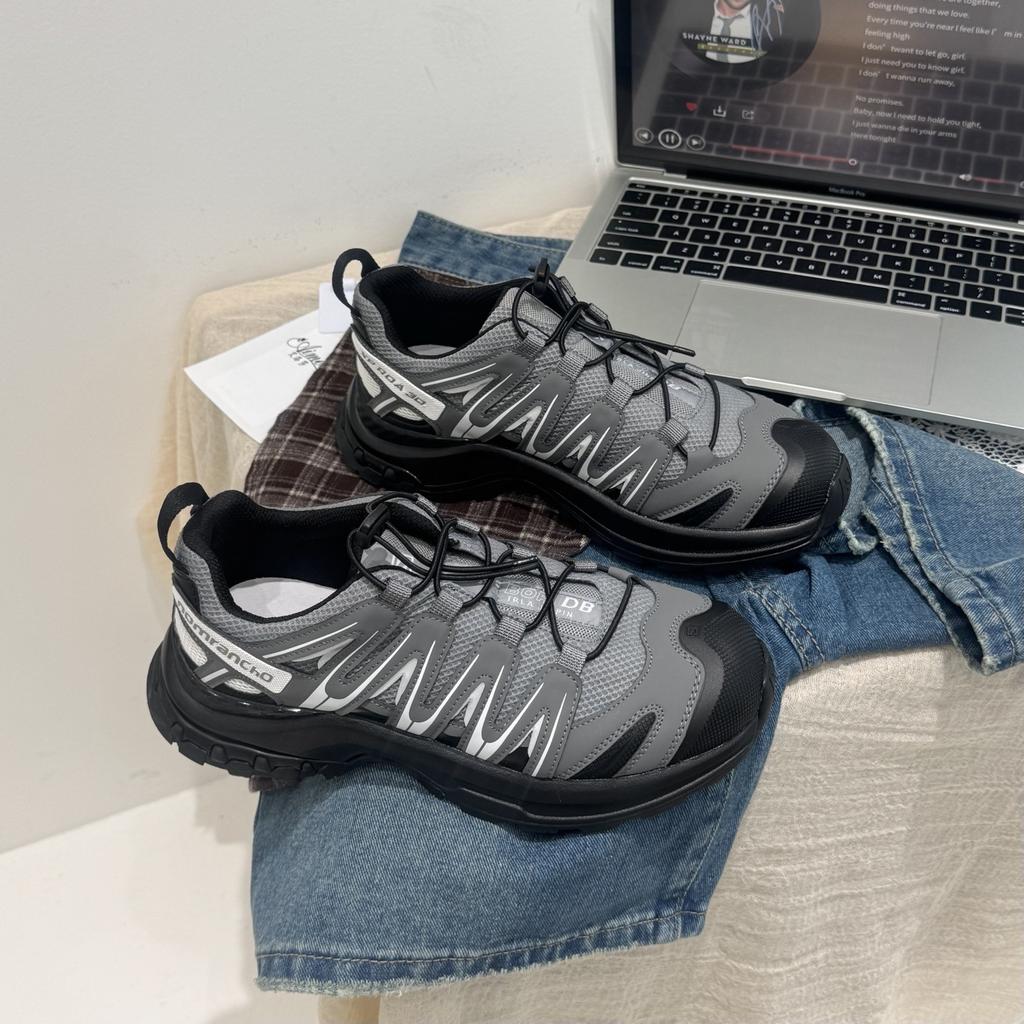 Leather platform dad shoes women's 2025 autumn new color matching outdoor hiking shoes non-slip versatile casual sports shoes