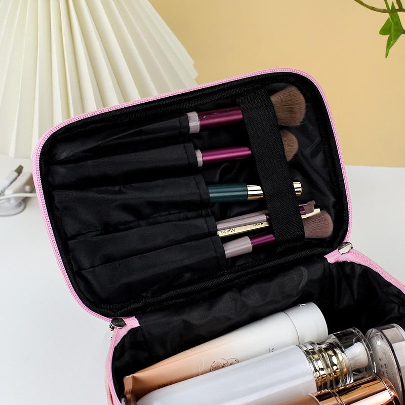 Women's Stone Pattern Cosmetic Bag - Stylish Large-Capacity Travel Toiletry Organizer