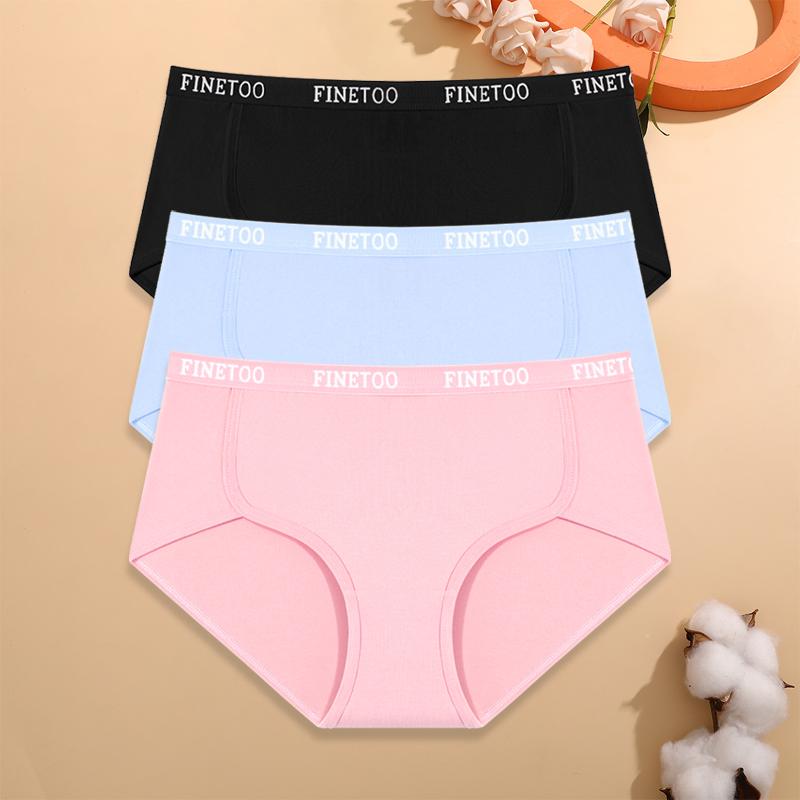 FINETOO 3 Adet Pamuklu Esnek Kemer İç Çamaşırı Seksi Düşük Bel Rahat Külot Kadın Büyük Beden Nefes Alabilir Günlük İç Giyim S-XXL