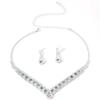 European & American Style Rhinestone Clavicle Necklace and Earring Bridal Jewelry Set