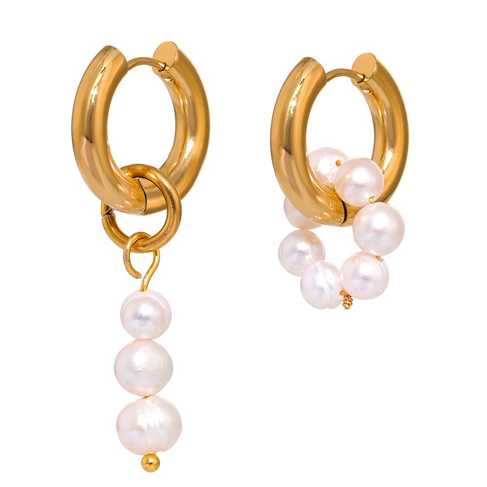 Genuine Freshwater Pearl Dangle Earrings – Light Luxury Summer Accessory for Women