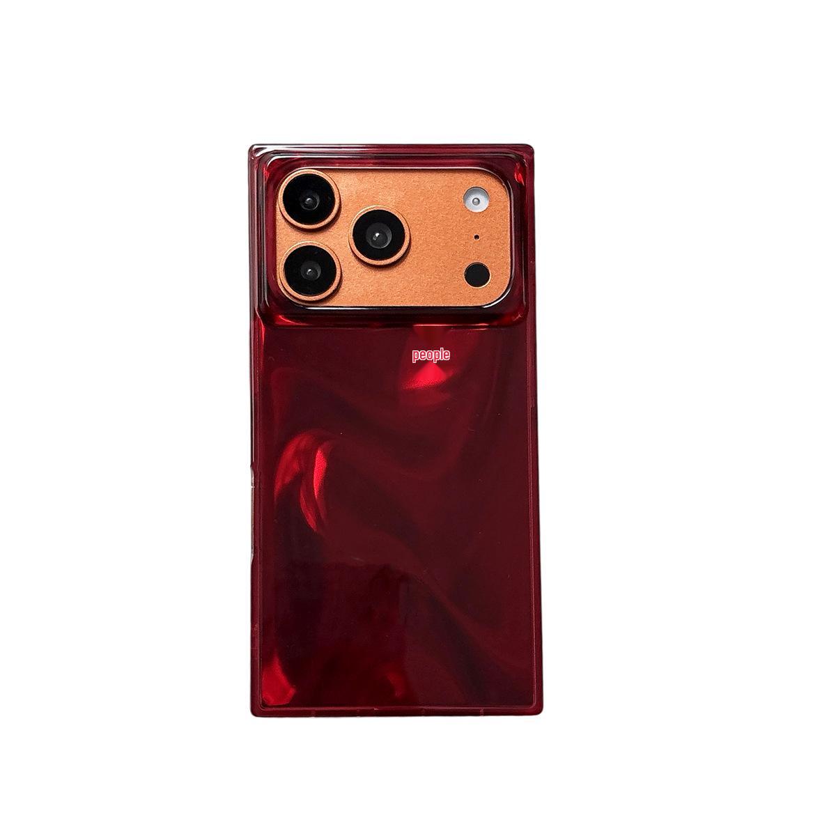 

Wine Red Silk Pattern Drop-proof Phone Case for iPhone 12/13/14 and Apple 15/16/17 PROMAX Models iPhone 15