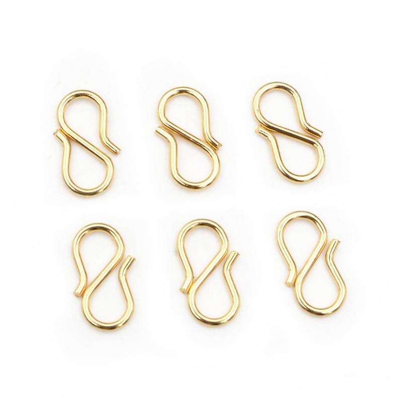 50Pcs Stainless Steel Gold Color S Shape End Clasps Hooks Chain Connectors For Bracelet Necklace DIY Jewelry Making Supplies
