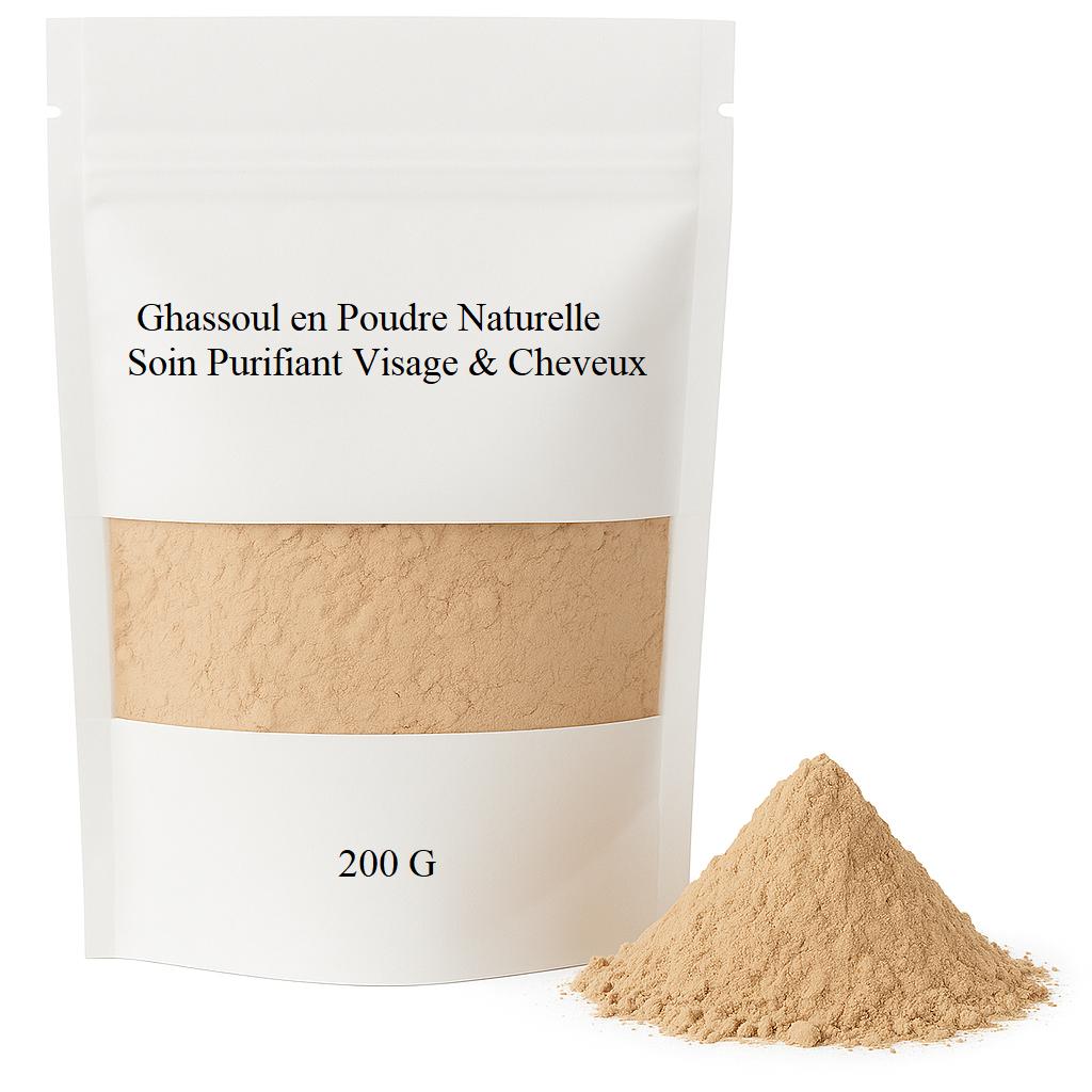 200g Moroccan Rhassoul Clay – Natural Detox Powder for Skin & Hair – 100% Pure Mineral Clay – Deep Cleansing & Shine Boost
