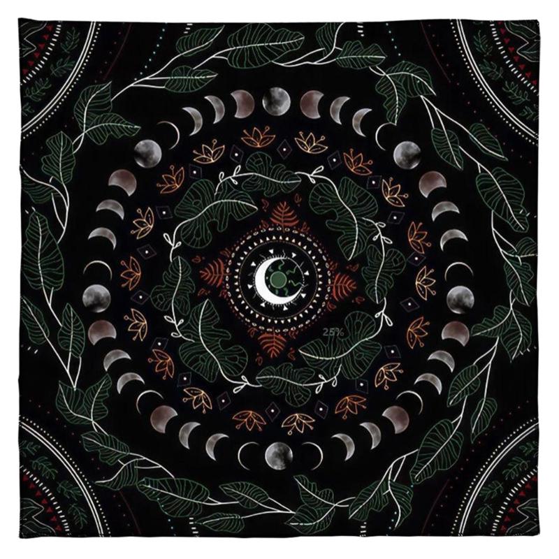 Скатерть для Таро Ткань для Алтарей Фазы Луны Астрологическая Скатерть Декор 50x50cm
