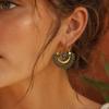 1 Paar Retro-Ohrringe für Damen, Retro-Hohl-Spitzenmuster-Hängeohrringe mit Türkis-Mittelteil, Böhmischer Ethnischer Stil Hängeohrringe als Schmuckgeschenk