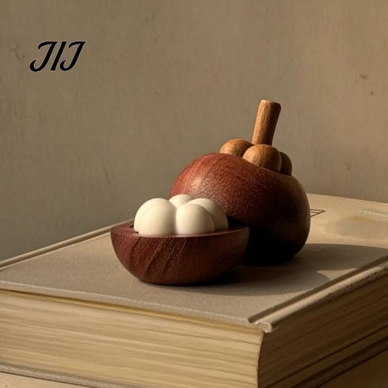 Minimalist Wood Aroma Diffuser Mangosteen Passive Oil Diffuser, Wooden Essential Creative Aromatherapy Portable Scent Diffusers, No-Electric