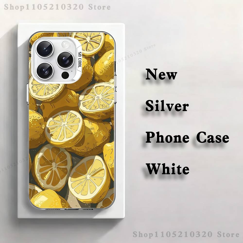 

Malerikunst Fruit Lemon Phone Case For iPhone 17,16,15,14,13,12,11,Pro,XS,Max,Plus,Mini,SE4,E white Matte Shockproof Cover iPhone17pro