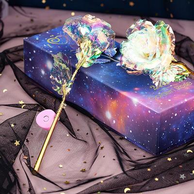 1PC Romantic Colorful Fairy Rose Artificial Galaxy Rose Flowers for Girl Friend Valentine's Day Gift Wedding Party Home Decor
