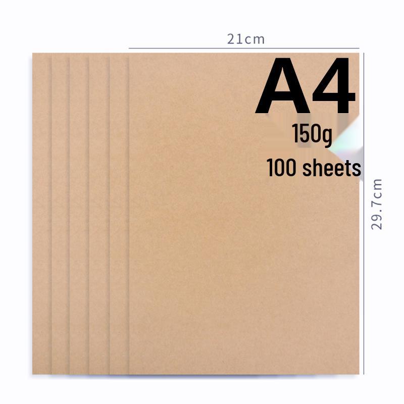 100 Sheets Yellow A4 Kraft Paper Covers: 150g Thick Cardstock, Acid-Free Wood Pulp