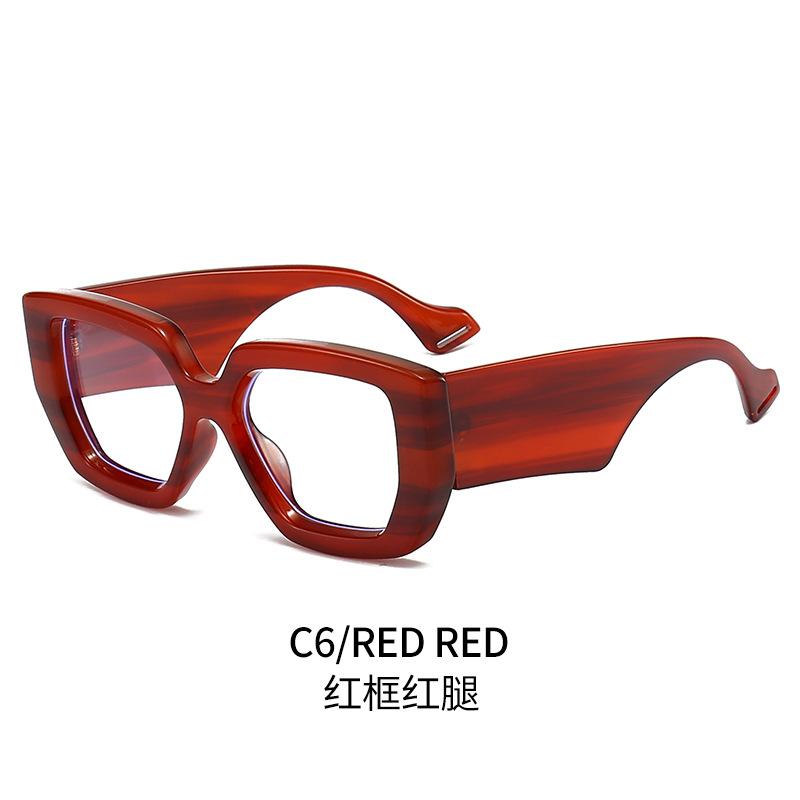 New Fashion Colorful Square Women Glasses Frame Clear Anti Blue Light Spring Hinge Wide Legs Eyewear Men Optical Polygon Frame