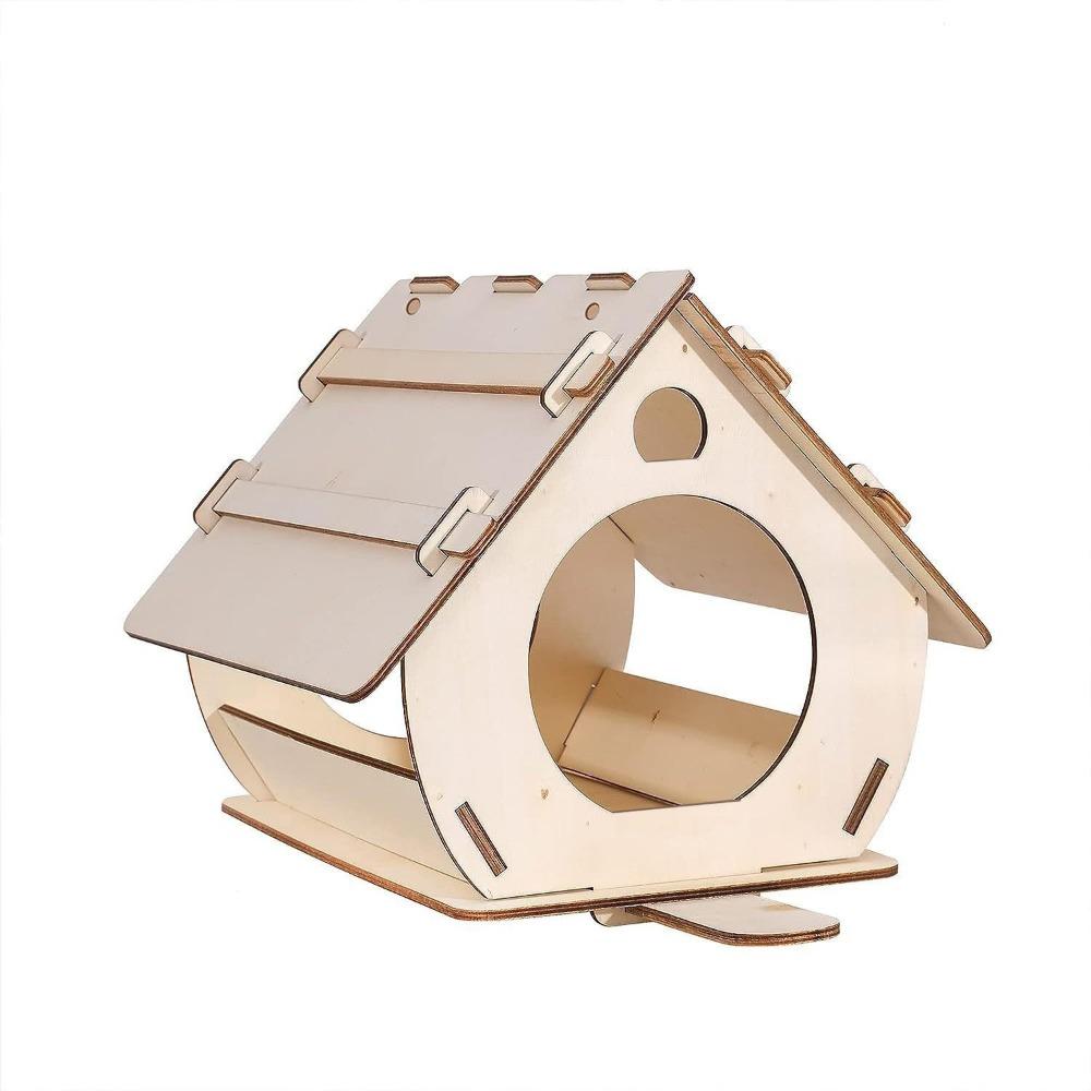 

Wooden Bird Feeder Durable Bird House Garden Decoration Bird Nest Hammock Style 2