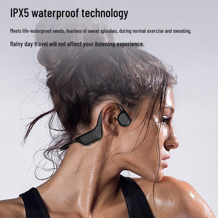 

Waterproof Bone Conduction Bluetooth Sports Headphones: Ear-Hook Design, Comfortable, Long-Wear Stereo Sound for Running чорний