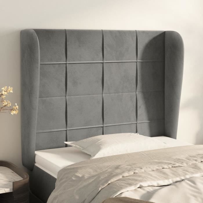 VidaXL Headboard with Ears Light Grey 93x23x118-128 Cm Velvet3117992
