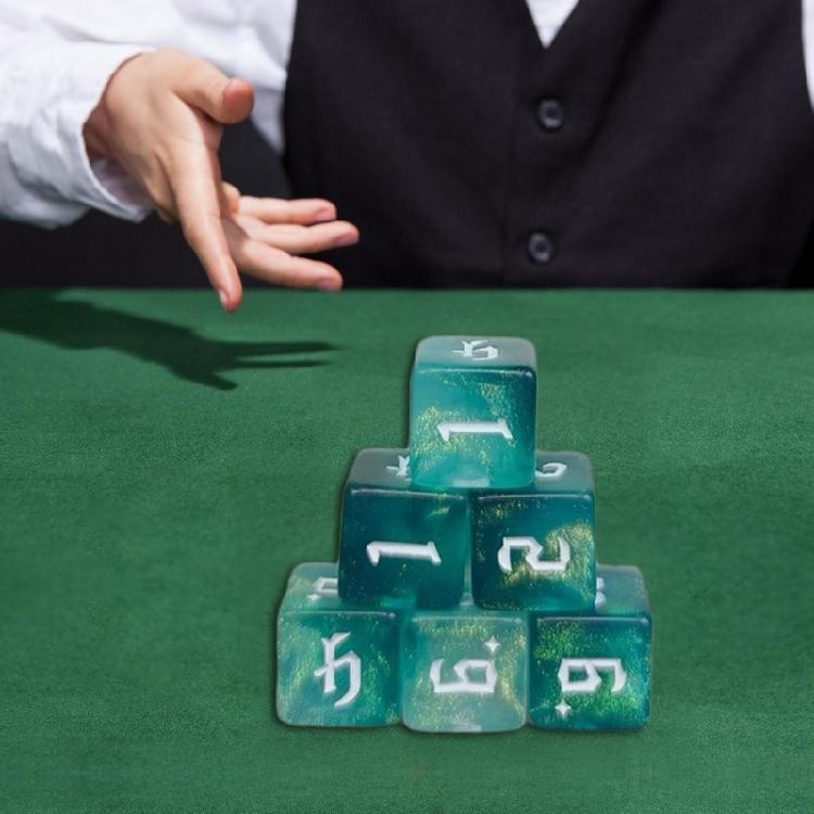 Round Corner Six Sided Dices Bulk, Pack of 6 Assorted Color 16mm D6 Acrylic Dices Cubes with Large Number for Kids Use