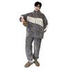 Winter Herren Steppfleece Pyjama Set - Dick, Warm, Jugendliche Homewear und Outdoor-Stil