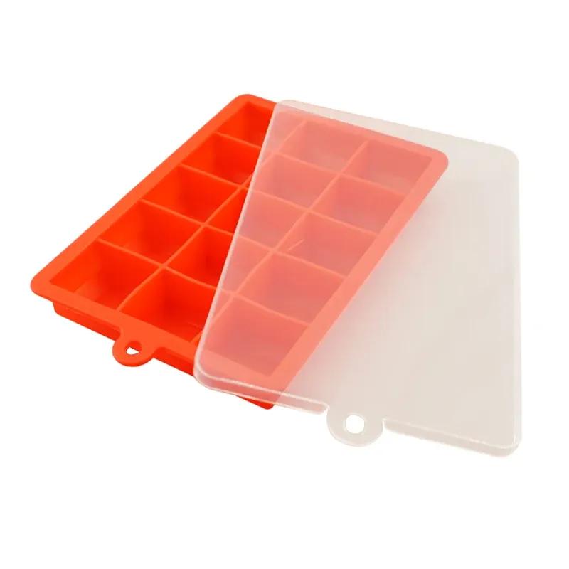 

15/24 Силиконовый лоток для льда с крышкой, силиконовая форма для кубиков льда, для вечеринок, бара, напитков, виски, коктейлей, шоколада, мороженого, коробка для льда 15 Rose Red