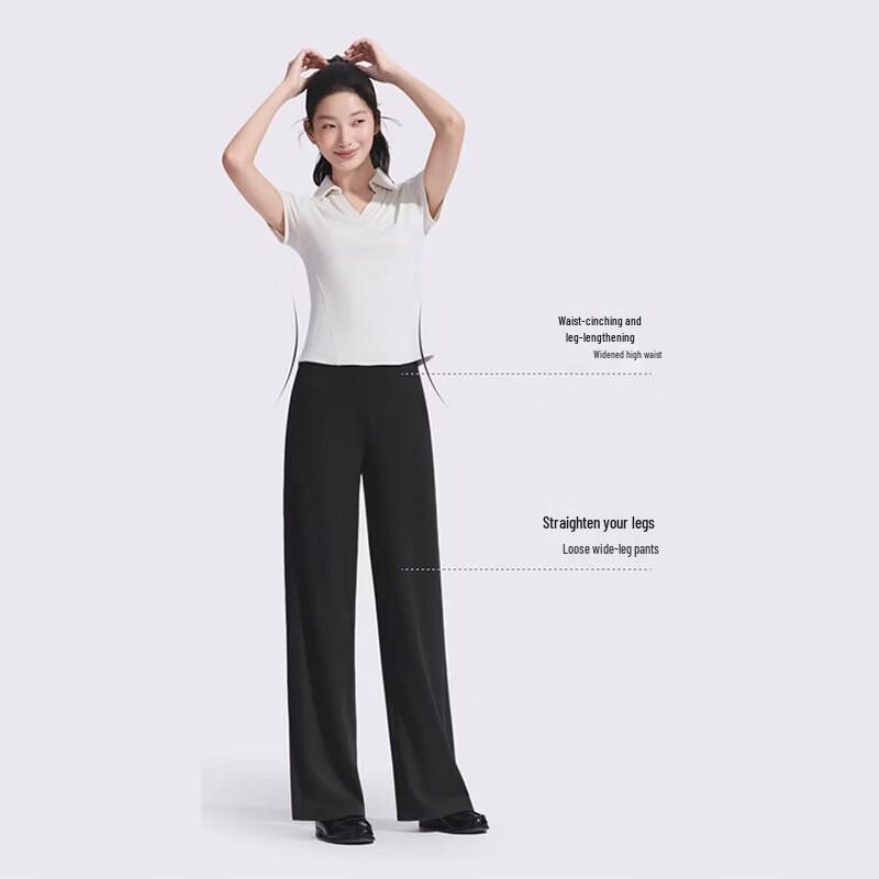 Beneunder Women s High-Elastic Light-Shaping Wide-Leg Pants HE010 M