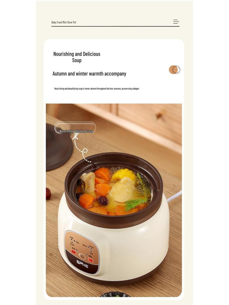 Carefully Selected Multifunctional Purple Clay Electric Slow Cooker: Automatic Soup, Stew, and Porridge Pot