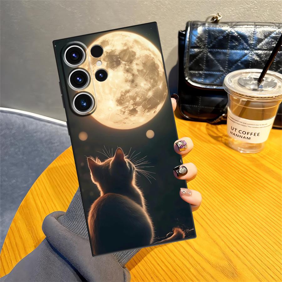 Case for Samsung Galaxy S26 Ultra S24 S23 S21 FE S10 S9 S25 Plus S20 Ultra Note 20 8 9 10 Funda Phone Cover Cute Cat