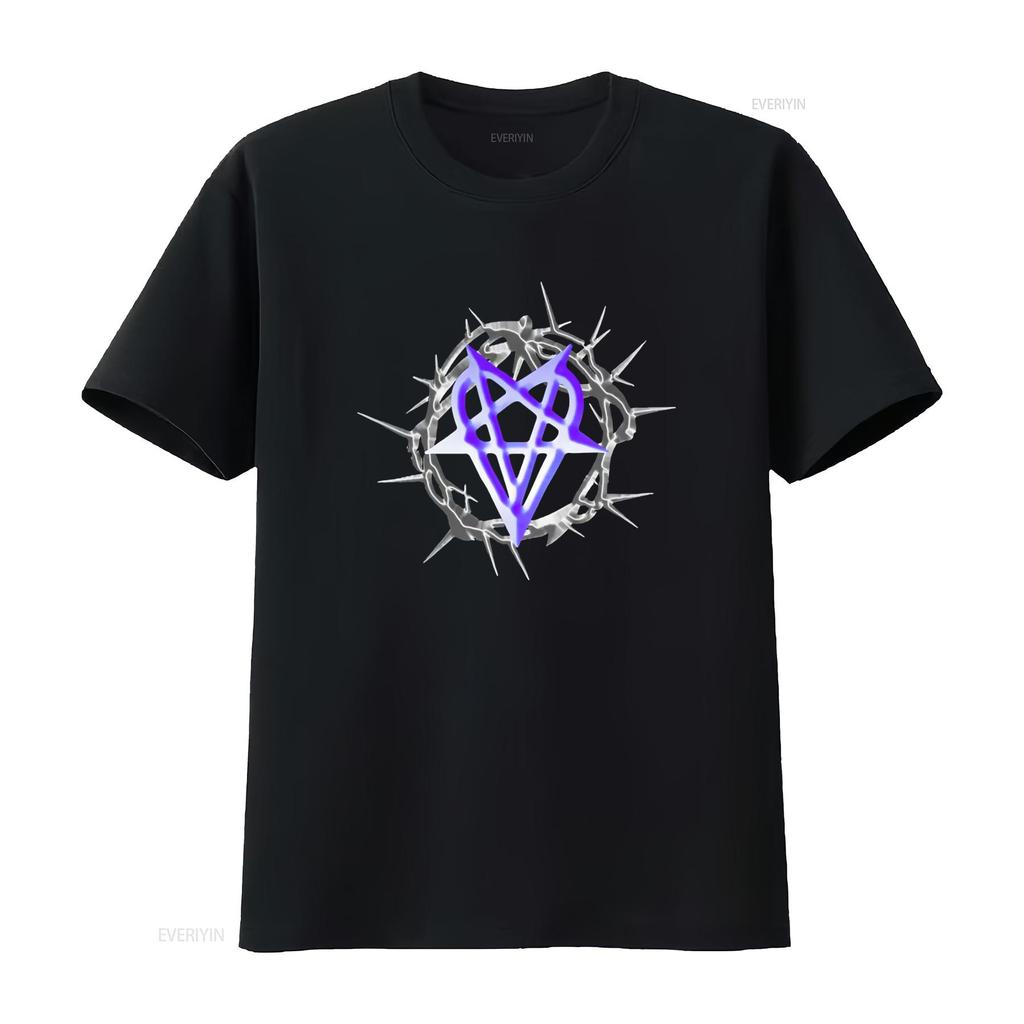 Destroy Lone Band Gothic Heartagram Print Opium Style T Shirt Fashion vintage Washed Stretched fashion streetwear Comfortable