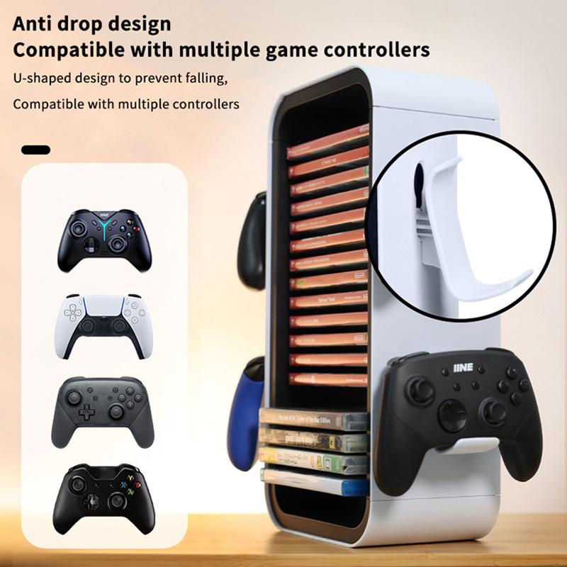 Universal Game Storage Stand Host Disc 18 Cd Storage Box Holder Game Controller Bracket For Ps5 Ps4 Ps3 Xbox Switch Disc Shelf