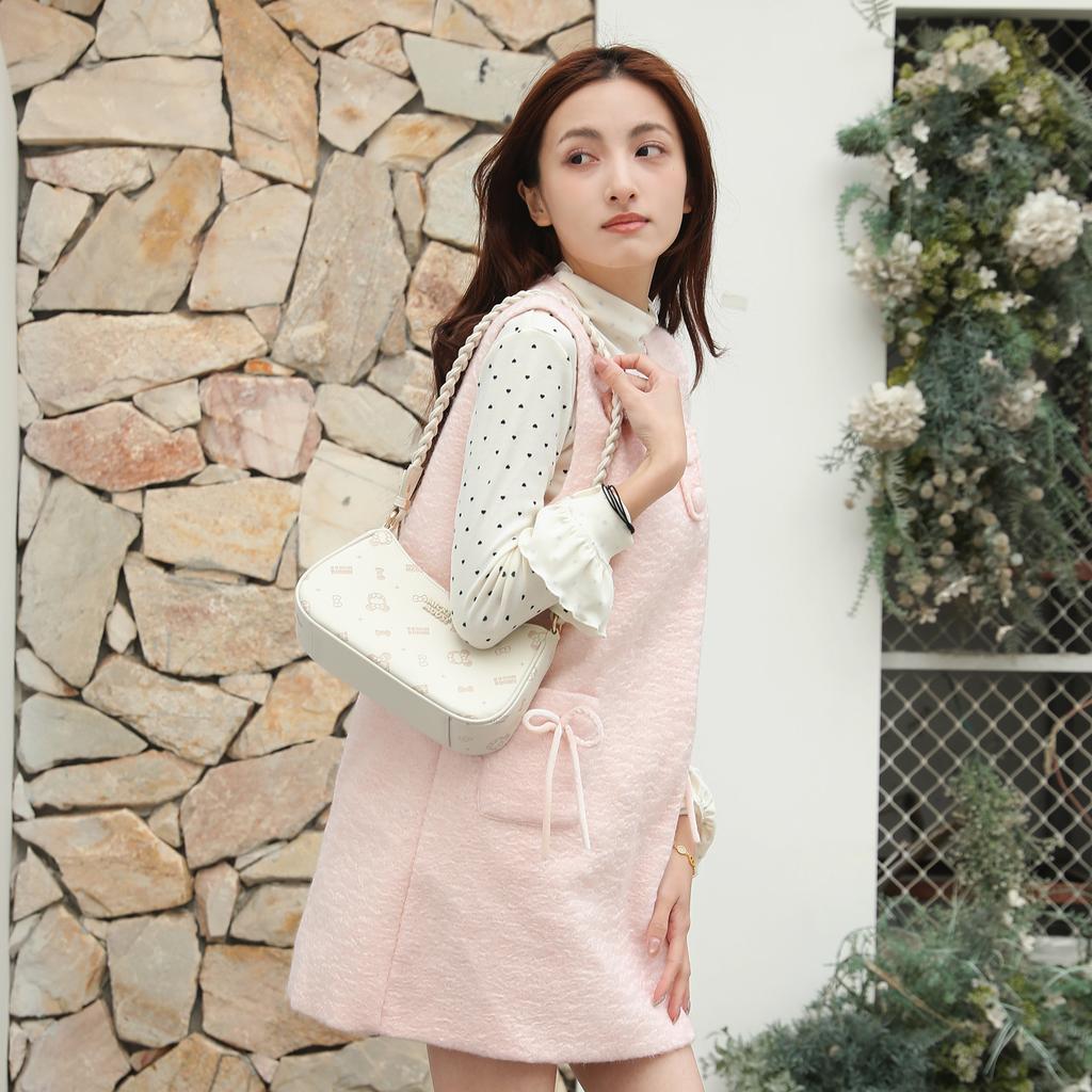 Disney Minnie Woven Rope Commuter Underarm Bag PU Crossbody Shoulder Bag Regular Women bags Multi-color BMK-73271