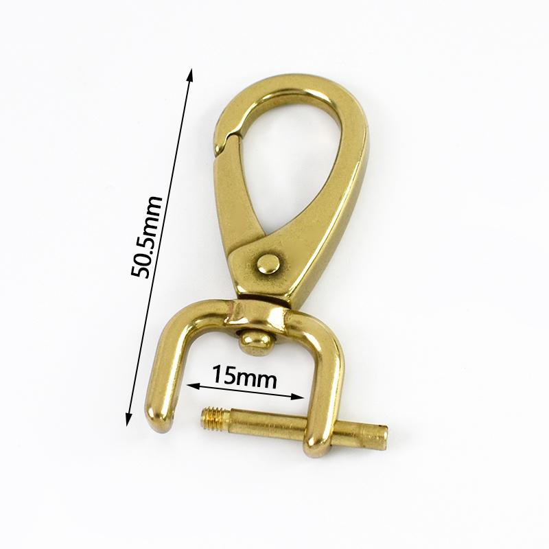 2Pcs 15-40mm Detachable Solid Brass Snap Hook Metal Swivel Lobster Buckle Backpack Carabiner Clips Clasp Dog Collar Bag Buckles