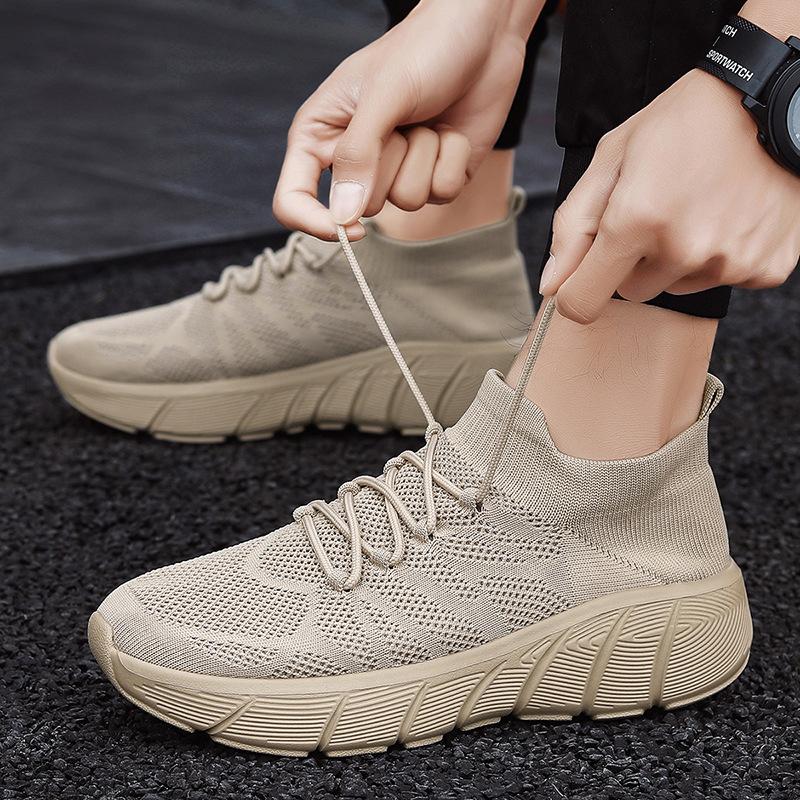 Nowe skarpety buty męskie i damskie codzienne buty dla par platforma studenckie moda wszechstronne tkane na wierzchu buty sportowe męskie