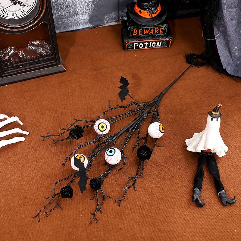 Halloween Ornaments, Creative Maple Bat Pineapple Eye Split Bouquet Accessories, Home Ornaments