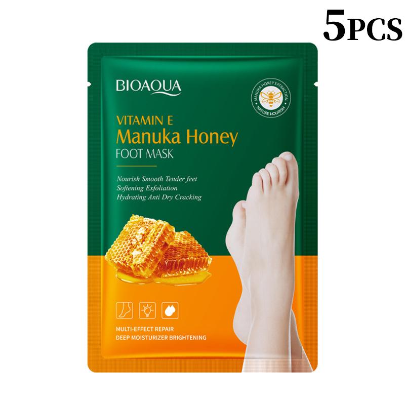 

1/5/10 шт. BIOAQUA Медовая отшелушивающая маска для ног Педикюр для ног Удаление омертвевшей кожи Увлажняющий эксфолиант для ног Маски для ног Уход за кожей 5pcs