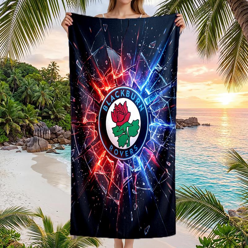 Blackburn Rovers Football Beach Towel Soft Microfiber Summer Towel Quick Dry Absorbent Towel for Beach Swimming Pool Travel