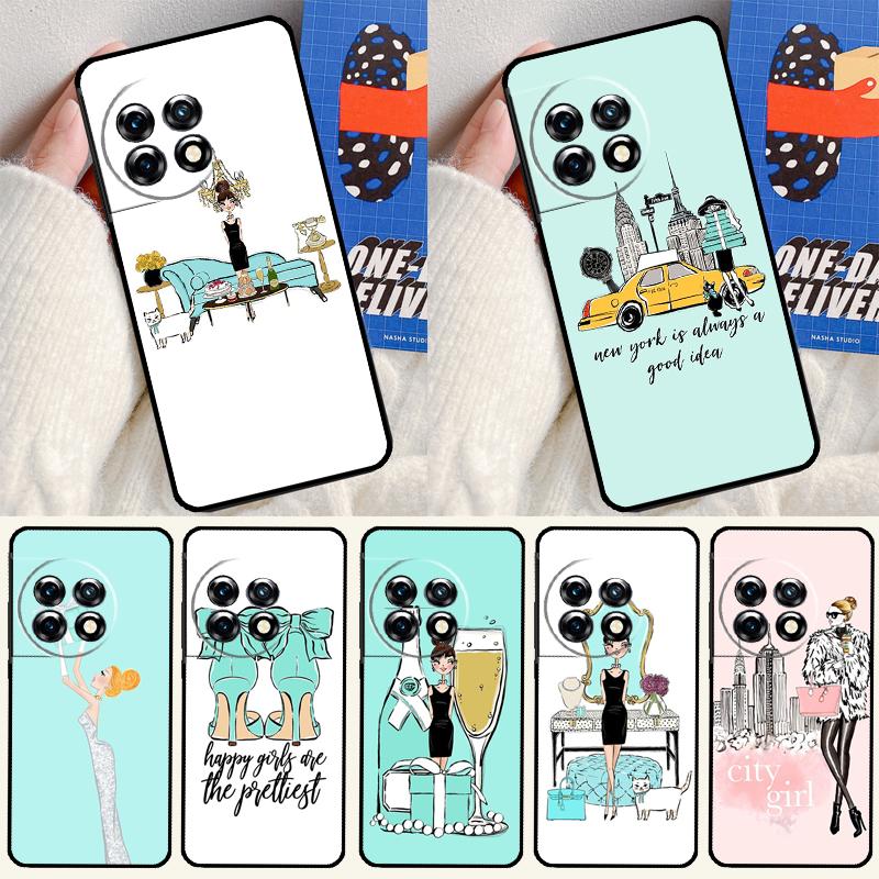 New York Girl For OnePlus 13 13R 12 12R 11 9 10 Pro 8T 9RT 10T 10R Nord 4 CE 2 3 Lite N20 N30 Phone Case