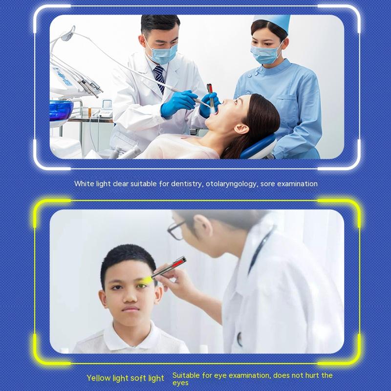 Medical Pocket LED Lamp Rechargeable Mini Penlight Dual Light Source Dentist Nurse First Aid Work Lighting Torch With Clip
