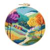 1pc Pastoral Landscape Pattern Embroidery DIY Fabric Craft Kit with Tools