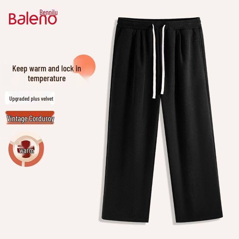 Baleno Men's Loose Fit Chenille Corduroy Casual Pants